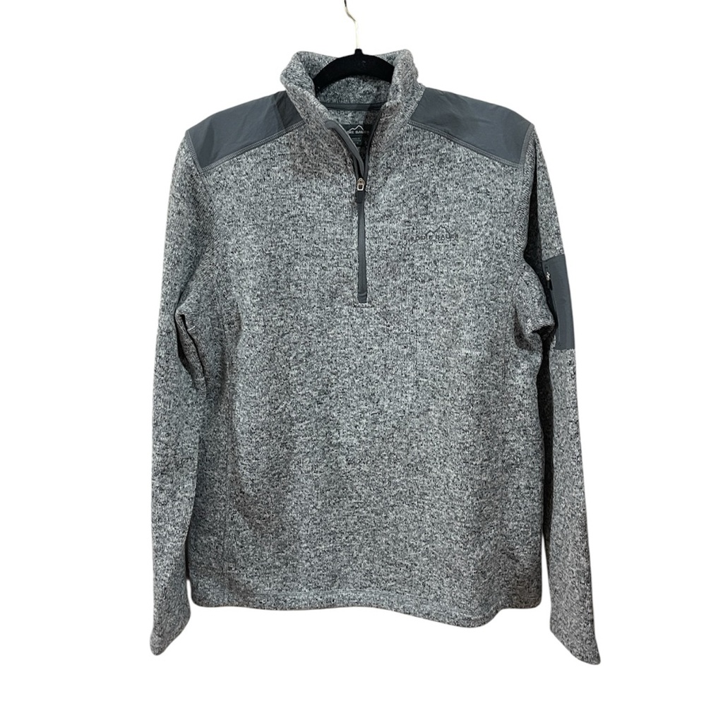 Eddie Bauer Men’s 1/4 Zip Pullover Sweater Fleece Gray Size Medium - EUC